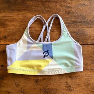 Peloton x With pyramid color strappy bra